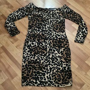 CLEARANCE: Fashion Nova Cheetah Print Off the Shoulder Bodycon Dress Size S